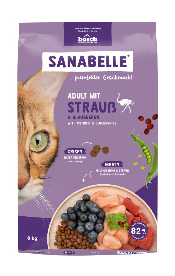 Sanabelle Katzen-Trockenfutter Adult mit Strauß